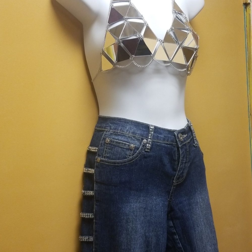 Blue jeans with rhinestones - Picture 2 of 9